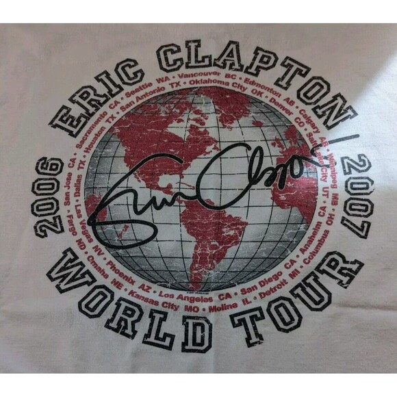 Retro Eric Clapton World Tour 2006/2007 Concert T-Shirt Size Medium - Picture 1 of 8
